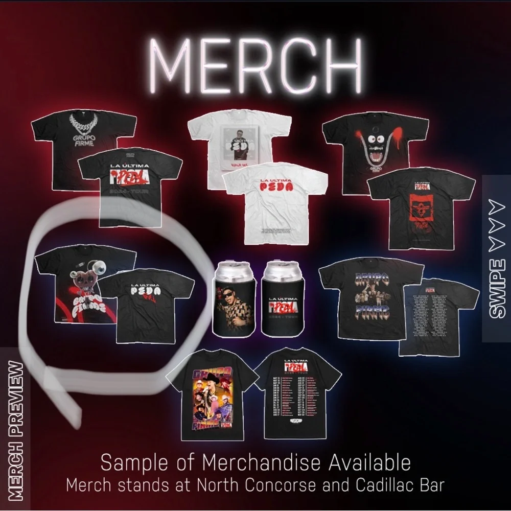 Grupo Firme 2024 La Última Peda Tour Shirt XL Graffiti Heart Official VIP Merch!